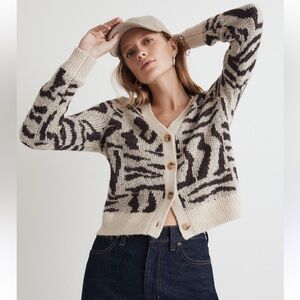 Madewell Raquel Abstract Animal Cardigan